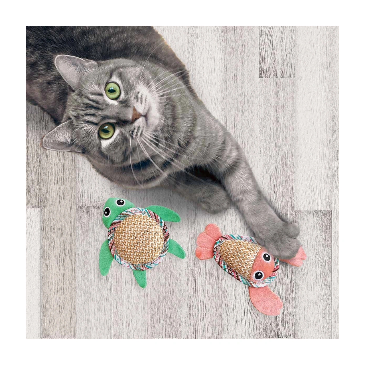 KONG Cat Tropics Pals 2 stk 15 x 14 x 2,5 cm med catnip